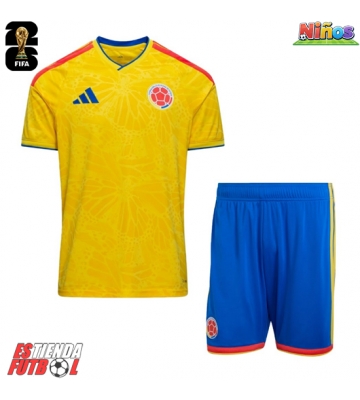 Colombia Primera Equipación Niños Mundial 2026 Manga Corta (+ Pantalones cortos)
